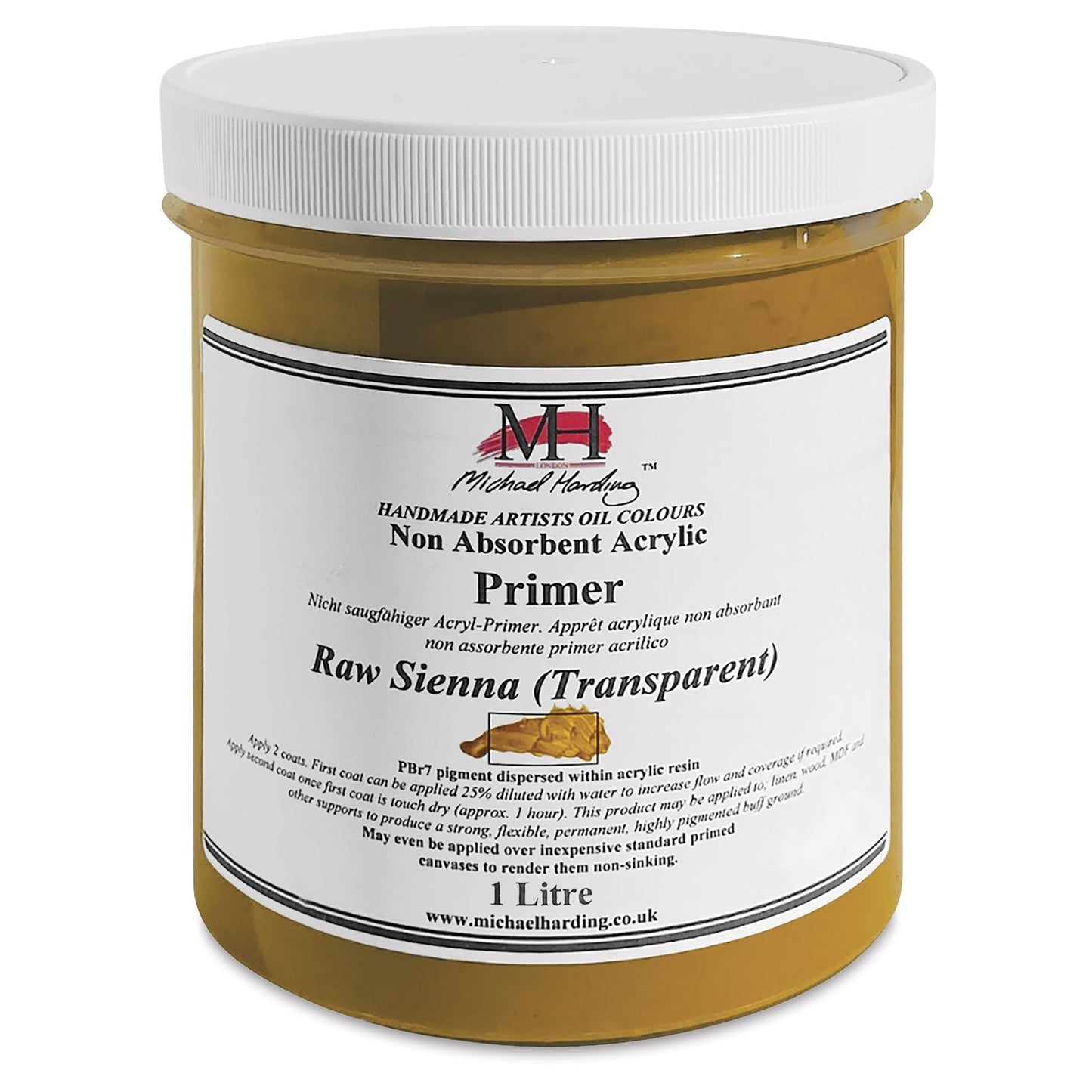 Michael Harding Non-Absorbent Primers (1Lt, Raw Sienna (Transparent)) - Michael Harding art supplies product photo