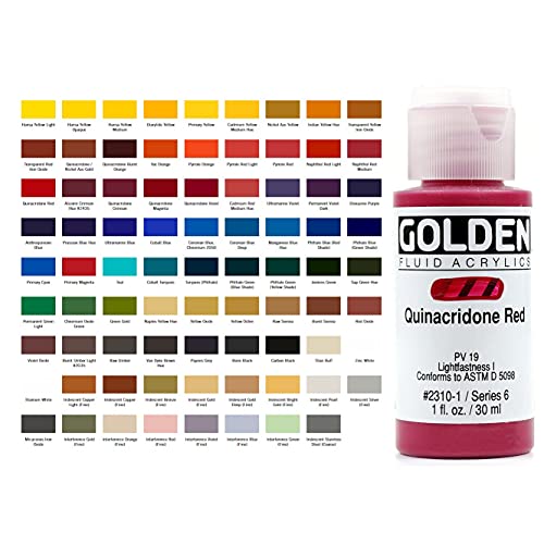 Golden Fluid Acrylic, 1 Ounce Bottle, Naphthol Red Medium (2220-1)
