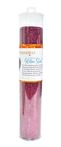 Kimberbell Applique Glitter - Pink KDKB148, 1PC, Size 19.5 in x7.5 in, Assorted Colors Available, Iron-Friendly, Pair with Bench Pillows & Featured Quilts