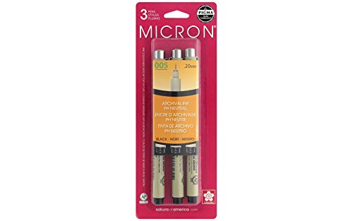 Sakura Pigma Micron Pen 005 Blk 3pc