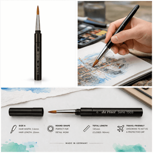 Da Vinci Kolinsky Sable Pocket Brush – Series 1503, Size 6