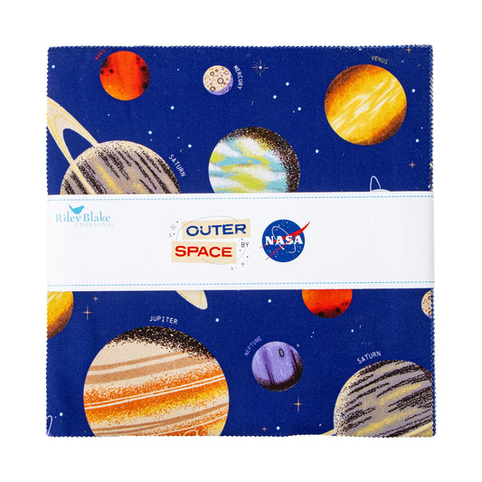 Outer Space by NASA 10" Stacker 42 10-inch Squares Layer Cake Riley Blake Designs 10-15480-42