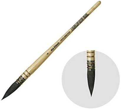 da Vinci Watercolor Series 418 Petit Gris Pur Paint Brush, Wash/Mop Pure Russian Blue Squirrel, Size 4 (418-04)