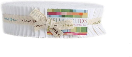 Moda Bella Solids White Honey Bun 9900HB 98 – 40 Precut 1.5" Cotton Strips