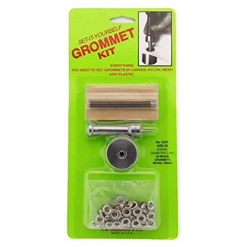 C.S. Osborne Set-It-Yourself Grommet Kit K231-00, 3/16" Hole, with Nickel Grommets