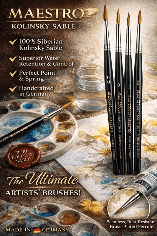 Da Vinci Maestro Kolinsky Red Sable Watercolor Brushes – Set of 4