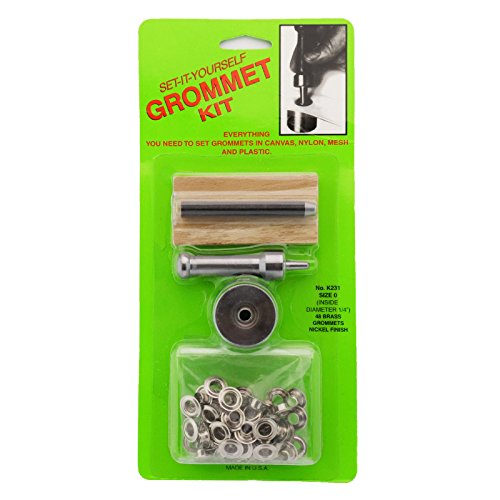 C.S. Osborne Set-It-Yourself Grommet Kit K231-0, 1/4" Hole, with Nickel Grommets