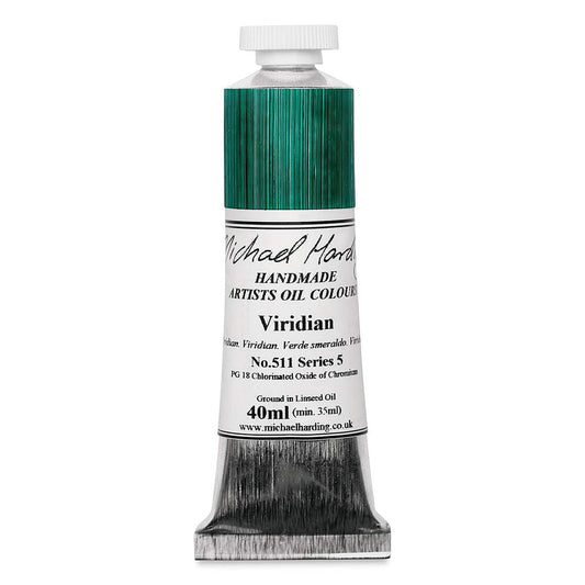 Michael Harding Artist Oil Colours, Viridian, 40ml Tube, 51140 - Michael Harding art supplies product photo