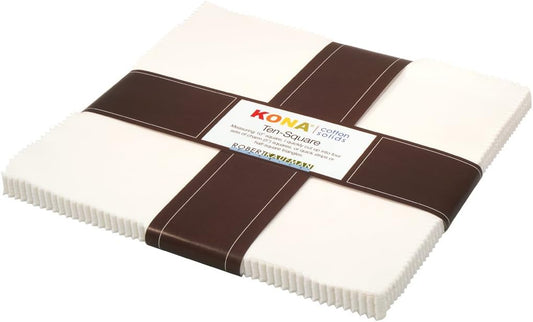 Robert Kaufman Kona Solids Snow 10" Squares – 42pc Layer Cake Bundle