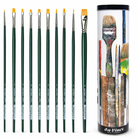da Vinci Oil & Acrylic Series 5404 Nova Paint Brush Set, Synthetic with Gift Can, Multiple Sizes, 10 Brushes (Series 1670 and 1870)