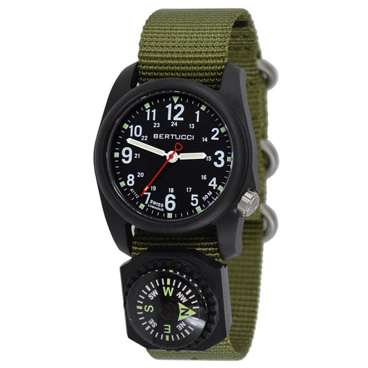 Bertucci DX3® Compass™ Black Dial, Forest Nylon Band 40mm Watch