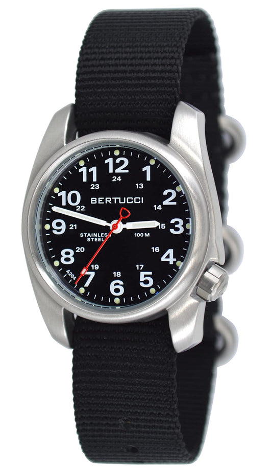 Bertucci A-1S Field™ Black Dial, Black Nylon Band 36mm Watch