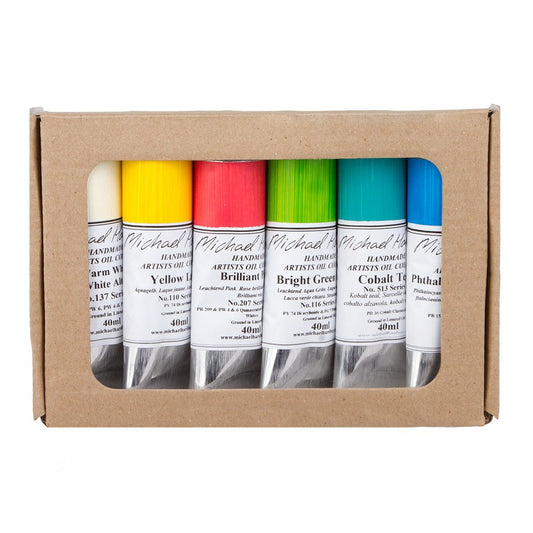 Michael Harding's Artist Oli Colours, Bermuda/Tropical Oil Paint Set, Six 40ml Tubes, 0020012 - Michael Harding art supplies product photo
