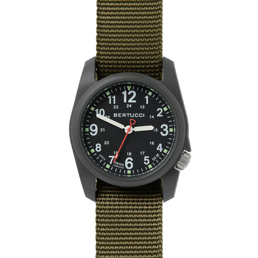 Bertucci DX3® Field™ Black Dial 40mm Watch Defender Olive Nylon Band demonstration video