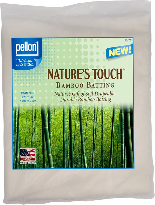 Pellon Natures Touch Bamboo Blend Batting w/Scrim Twin-Sized 72in x 90in # B-72