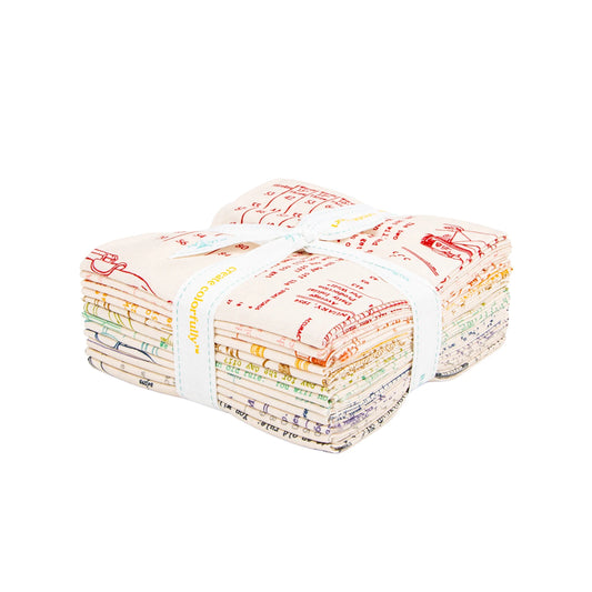 TYPEography Fat Quarter Bundle B by Riley Blake Designs – 12 pcs cotton fabric with vintage typography prints