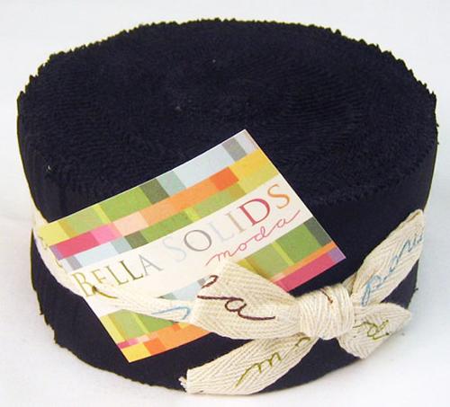 Moda Bella Solids Jelly Roll Black 9900JR 99 – 40 Cotton Fabric Strips