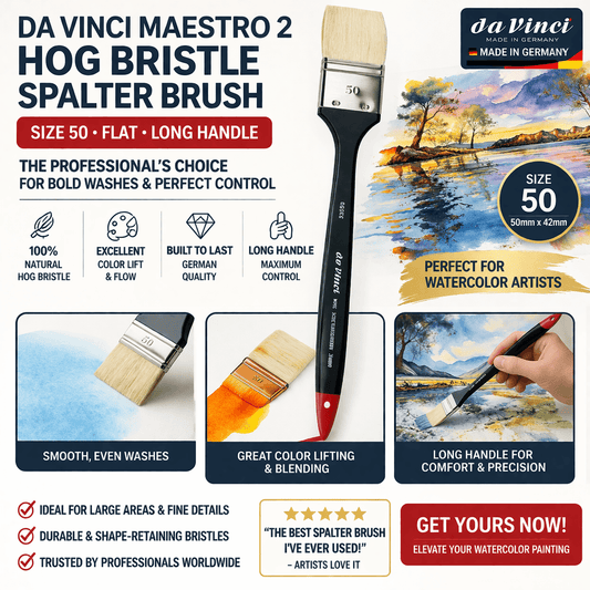 da Vinci Hog Bristle Series 7055 Maestro 2 Artist Paint Brush, Straight Edge Spalter with Red Handle, Size 50 - da Vinci art supplies product photo