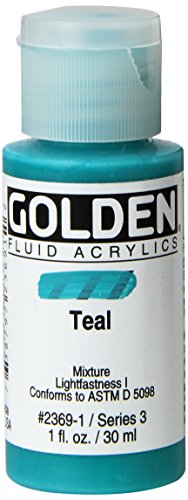 4 Oz Fluid Acrylic Color Paint Color: Teal