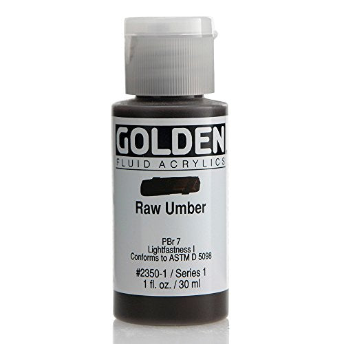 1 Oz Fluid Acrylic Color Paints Color: Raw Umber