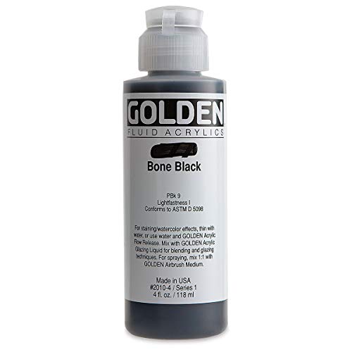 4 Oz Fluid Acrylic Color Paint Color: Bone Black