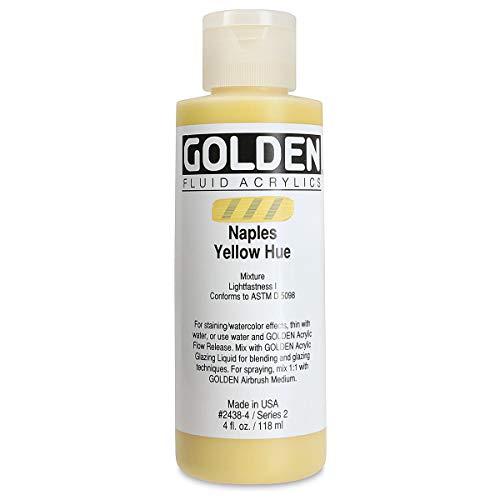 4 Oz Historical Fluid Acrylic Hues Paint Color: Naple Yellow Hue