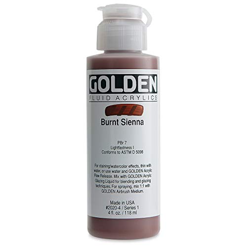 4 Oz Fluid Acrylic Color Paint Color: Burnt Sienna